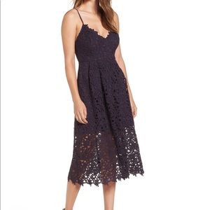 ASTR Midi lace dress, eggplant. Size Small.